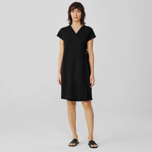 Eileen Fisher Women’s Classic Minimalist‎ Viscose Wrap Dress Sz M - Picture 1 of 7